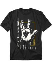 Star Trek T-shirt - Spock - Lev længe og trives - M till 5XL - Herrer - sort