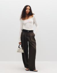 Pieces - Brun - Pcolivia Barrel Pants Wvn D2D Bc