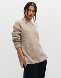 Pieces - Grå - Pctina Ls O-Neck Knit Noos
