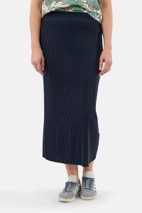 JENSEN - Lang Nederdel - Navy - Ribstrik