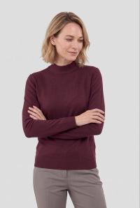 - Brandtex Langærmet Strik - Bordeaux - Høj Hals