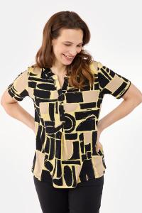 BRANDTEX - Kortærmet T-shirt - Gul Mix - Mønstret