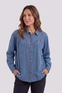- Jensen Langærmet Skjorte - Blå Denim - Lægdetaljer