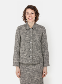 BRANDTEX - Bouclé Jakke - Sort / Grå Mix