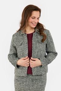BRANDTEX - Bouclé Jakke - Sort Mix - Med Brystlommer