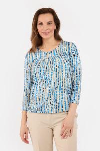 BRANDTEX - 3/4 Ærmet T-shirt - Blå Mix - Mønstret