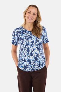 BRANDTEX - Kortærmet T-shirt - Blå Mix - Mønstret