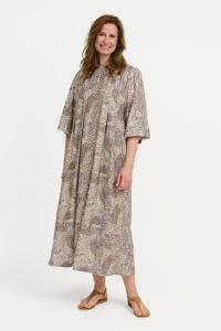B. COPENHAGEN - Lang Kjole - Beige Mix - Blomsterprint