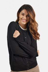 Brandtex - Langærmet Cardigan - Sort - Lommer