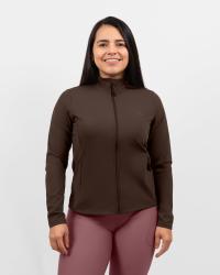 Lily Mocha Brown Zip Long-Sleeve