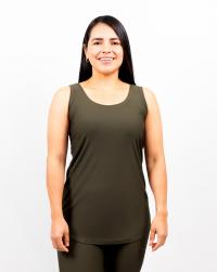 Vigga Fitted Deep Olive Top - Extra Length