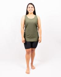 Vigga Fitted Dusty Green Top - Extra Length