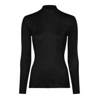 MICHA Viscose Rib Strik - Sort