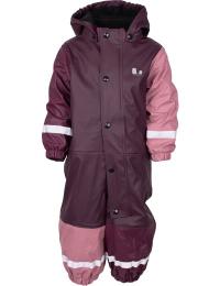 Lindberg Kids' Fagerhult Rain Baby Overall Fleece Plum/dry Rose